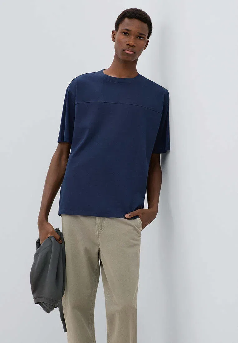 Подростковая - базовая футболка Mango Kids, Dark Blue — фото 4