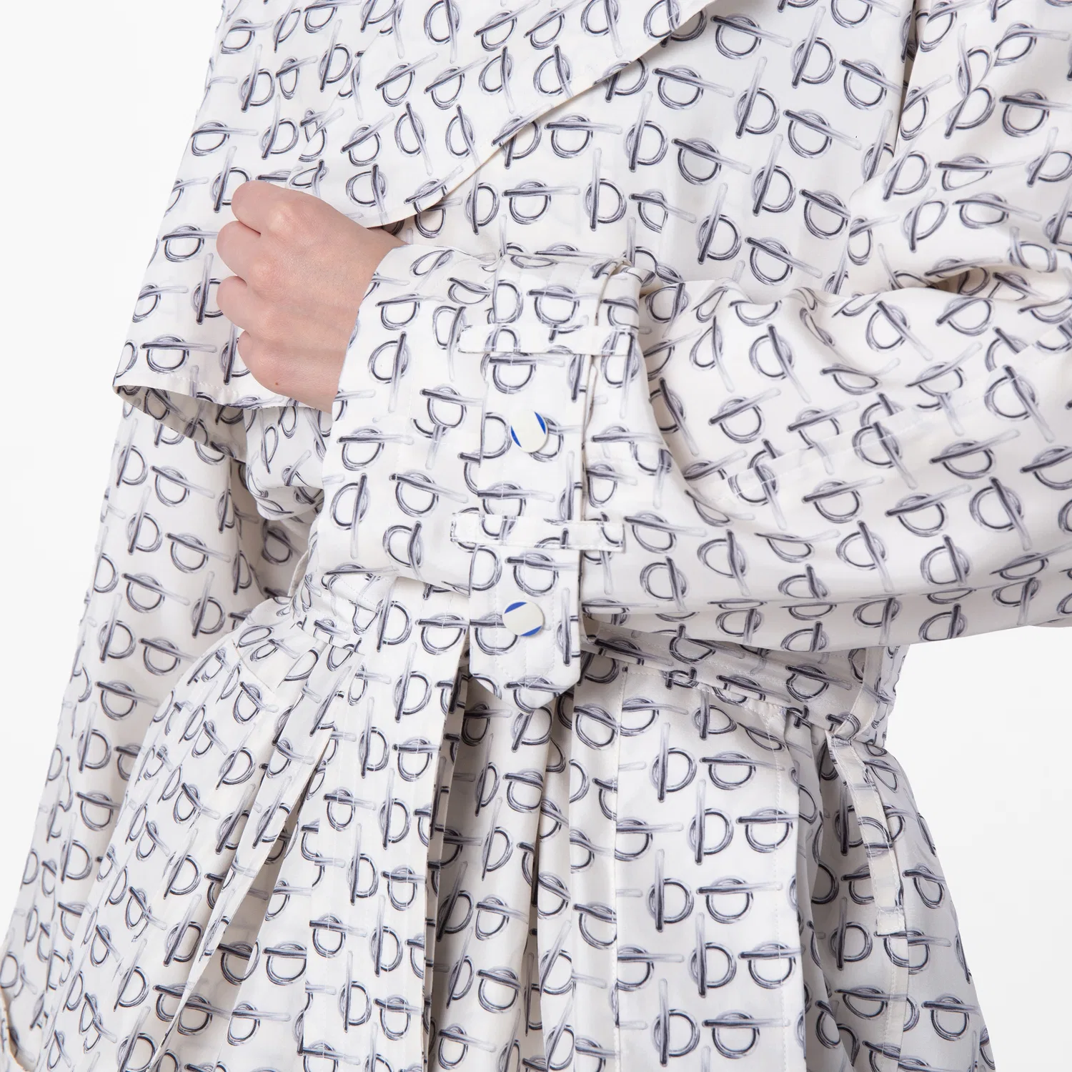 Плащ-тренч легкий с принтом B-Print Burberry, White Ip Pattern — фото 2