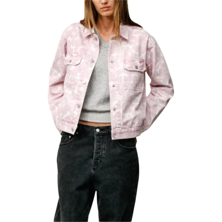 Детское джинсовое пальто с воротником-пиджачным Pink Stussy — фото 4