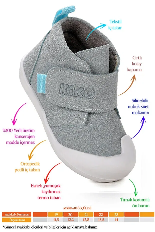 Детские ботинки для мальчиков с липучкой Winnie first step Kiko Kids, Baby Blue — фото 2
