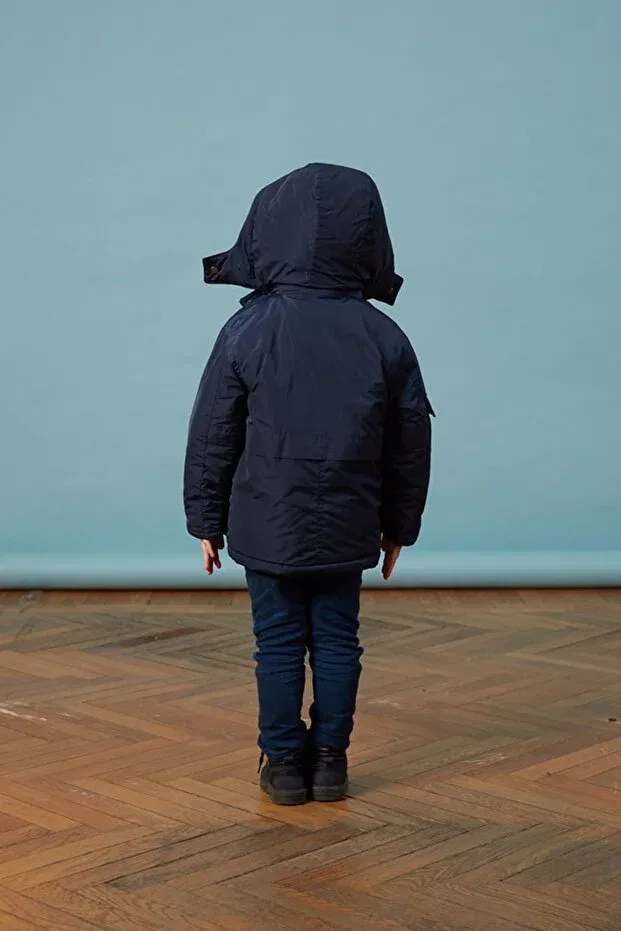 Детское пальто для девочек с капюшоном Men Anorak, Navy Blue — фото 3