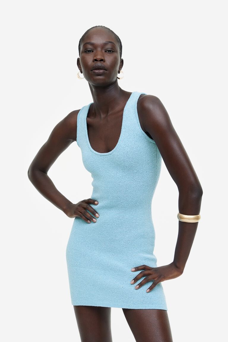 

Трикотажное платье без рукавов H&M, светло-синий