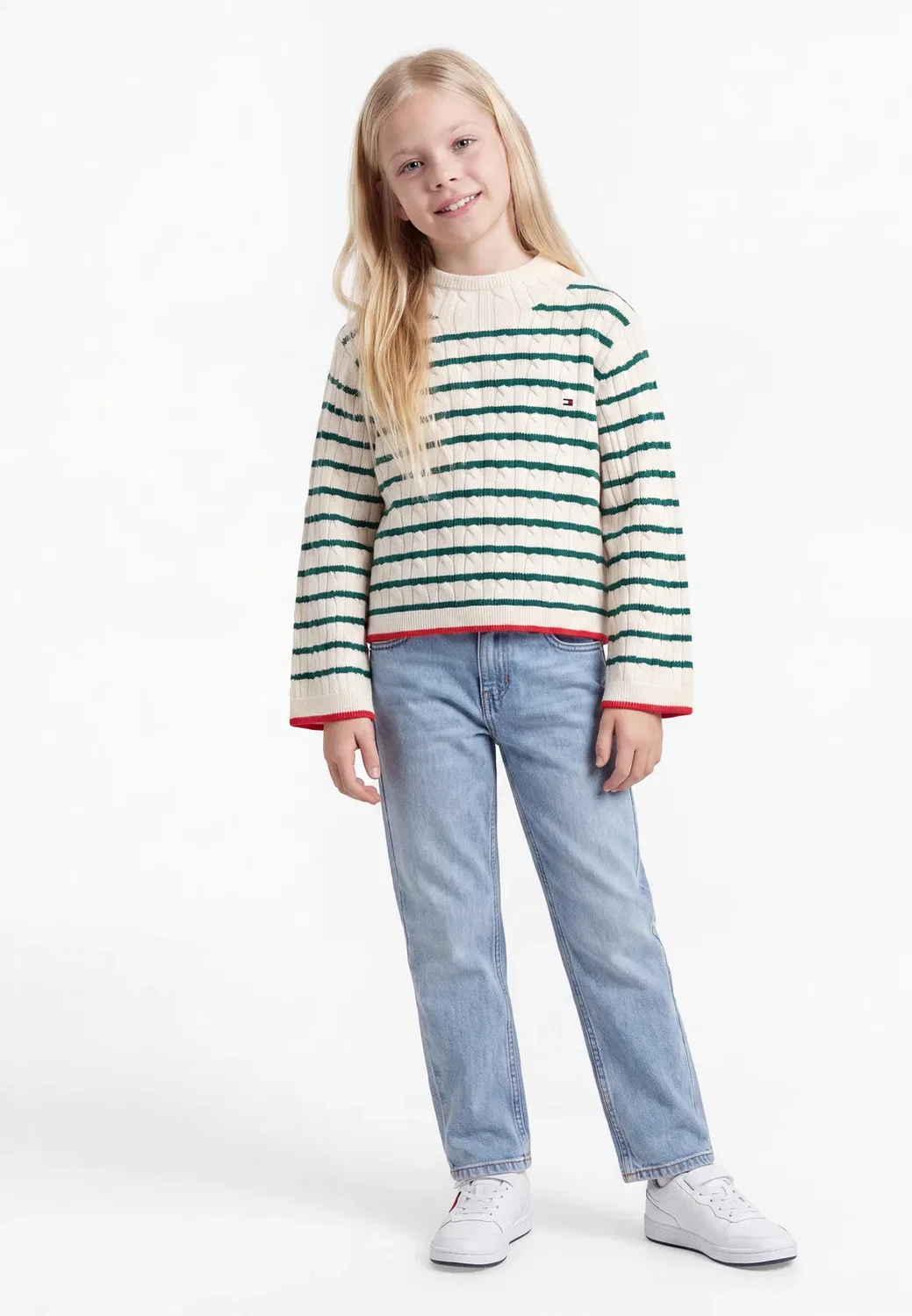 Свитер с высоким воротником и косами Tommy Hilfiger, Rural Green