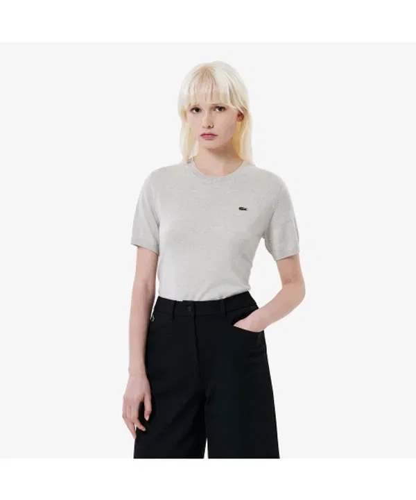 Женский свитер с коротким рукавом Lacoste, мягкая шерсть