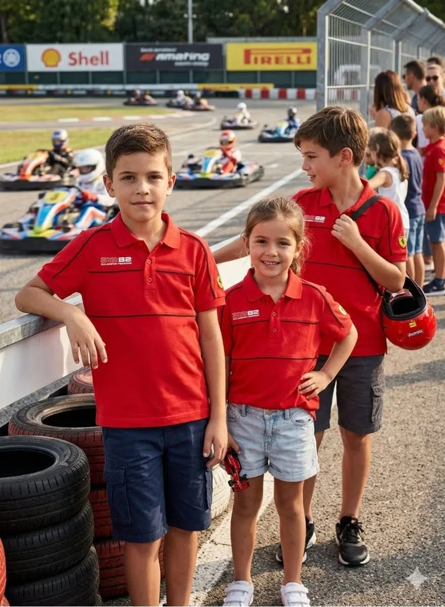 Футболка поло детская Scuderia Ferrari, красный