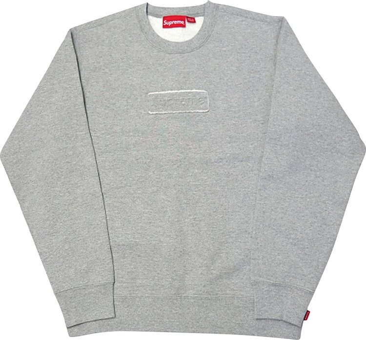 

Толстовка Supreme Cutout Logo Crewneck 'Heather Grey', серый