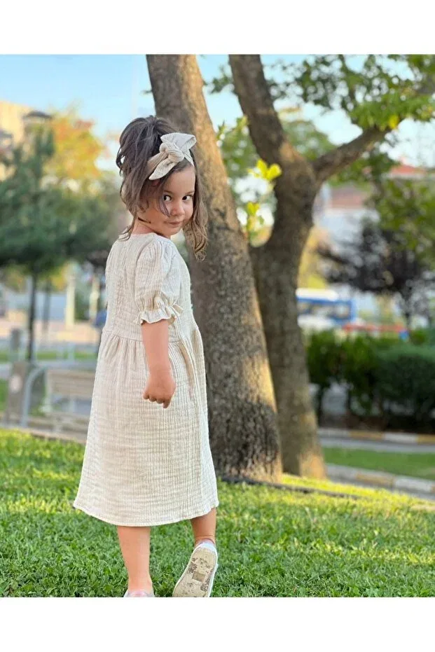 Детское платье для девочек хлопковое Süslüm Kids, Stone — фото 4