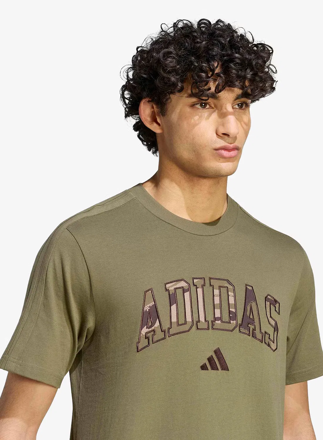 Футболка с принтом камуфляж Adidas, мультиколор — фото 3