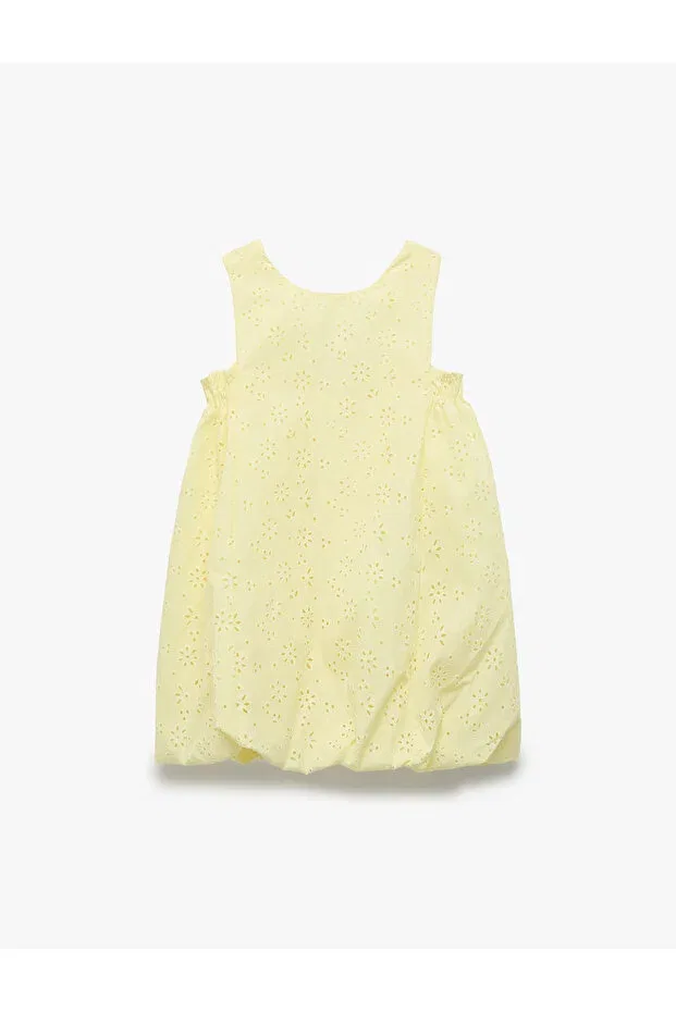 Детское платье для девочек с цветочным принтом Koton, Yellow — фото 4