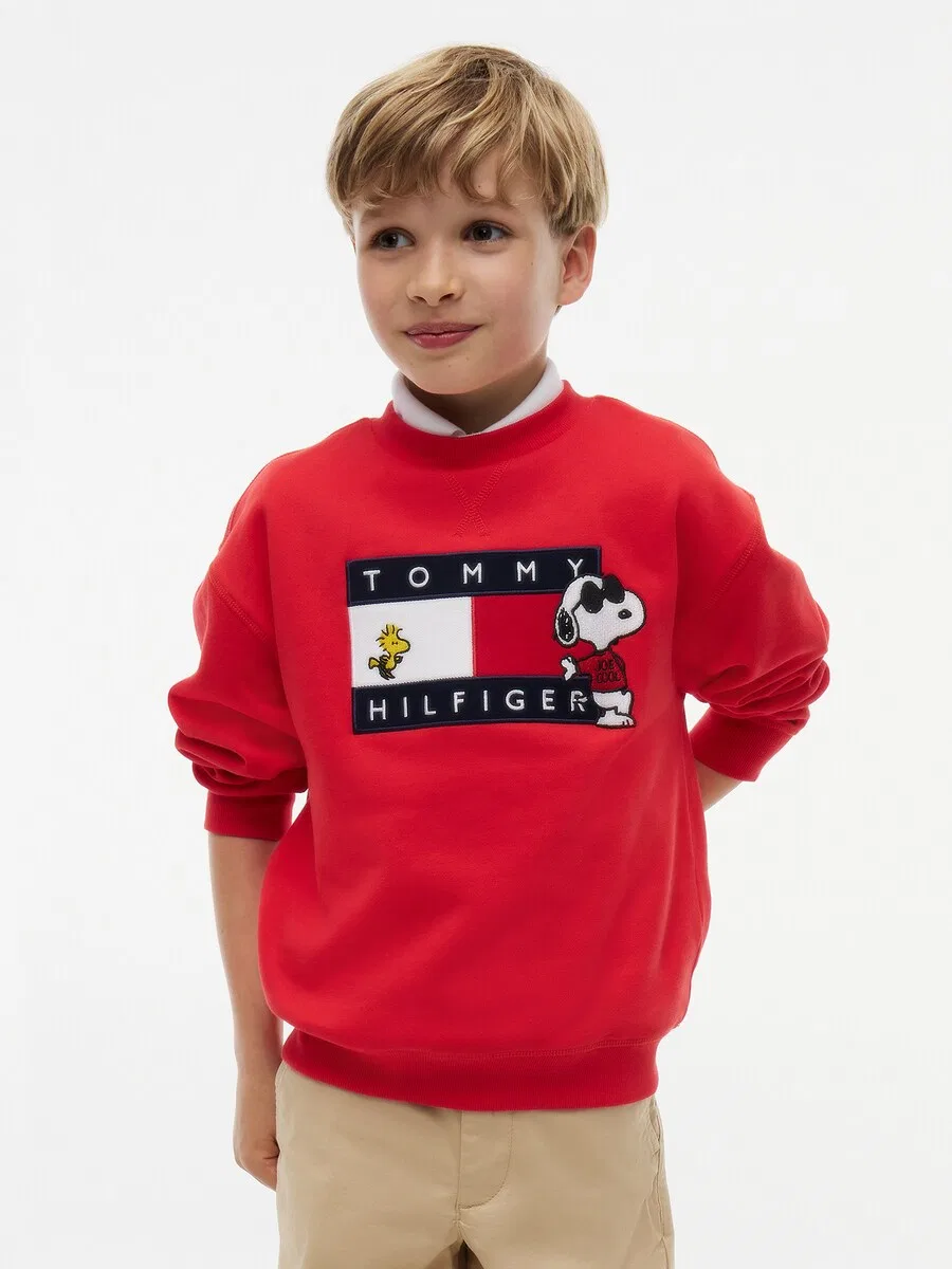 Толстовка TOMMY HILFIGER "Peanuts" красного цвета — фото 2
