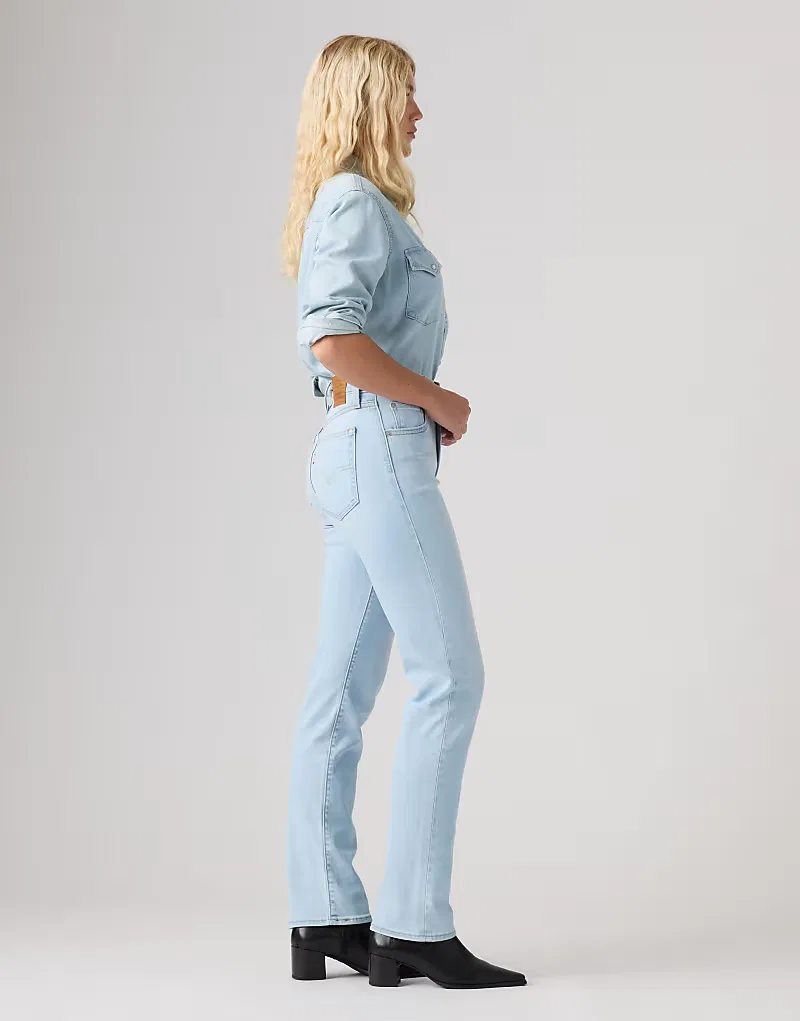 Джинсы Levi's 722 с высокой посадкой и зауженными штанинами, светло-голубые — фото 4