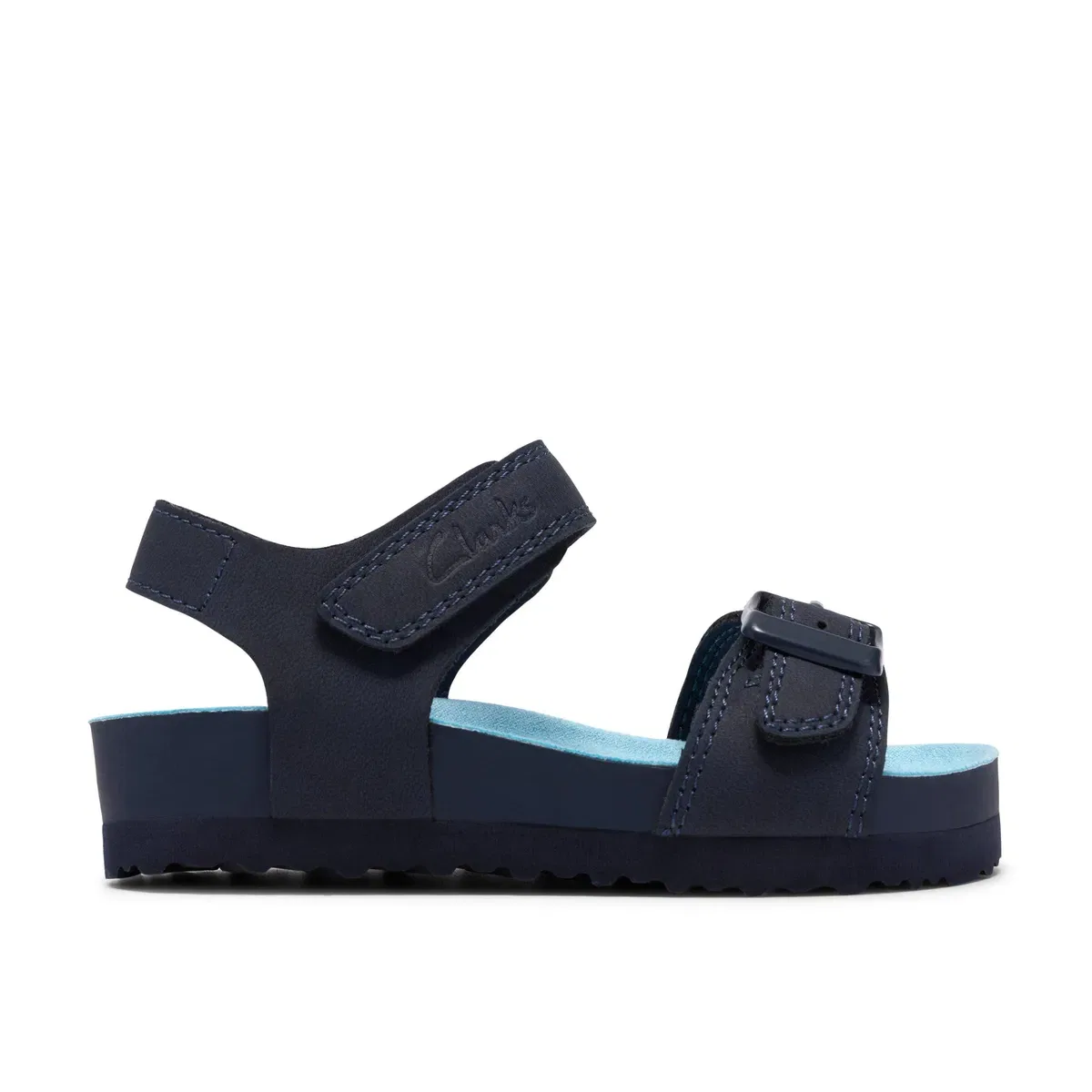 Босоножки балетки свободные Navy Flat Sandals Clarks, Blue