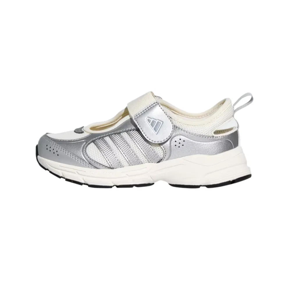 Детские кеды с синтетическим верхом Adidas, Core White/Silver Metal/Halo Silver