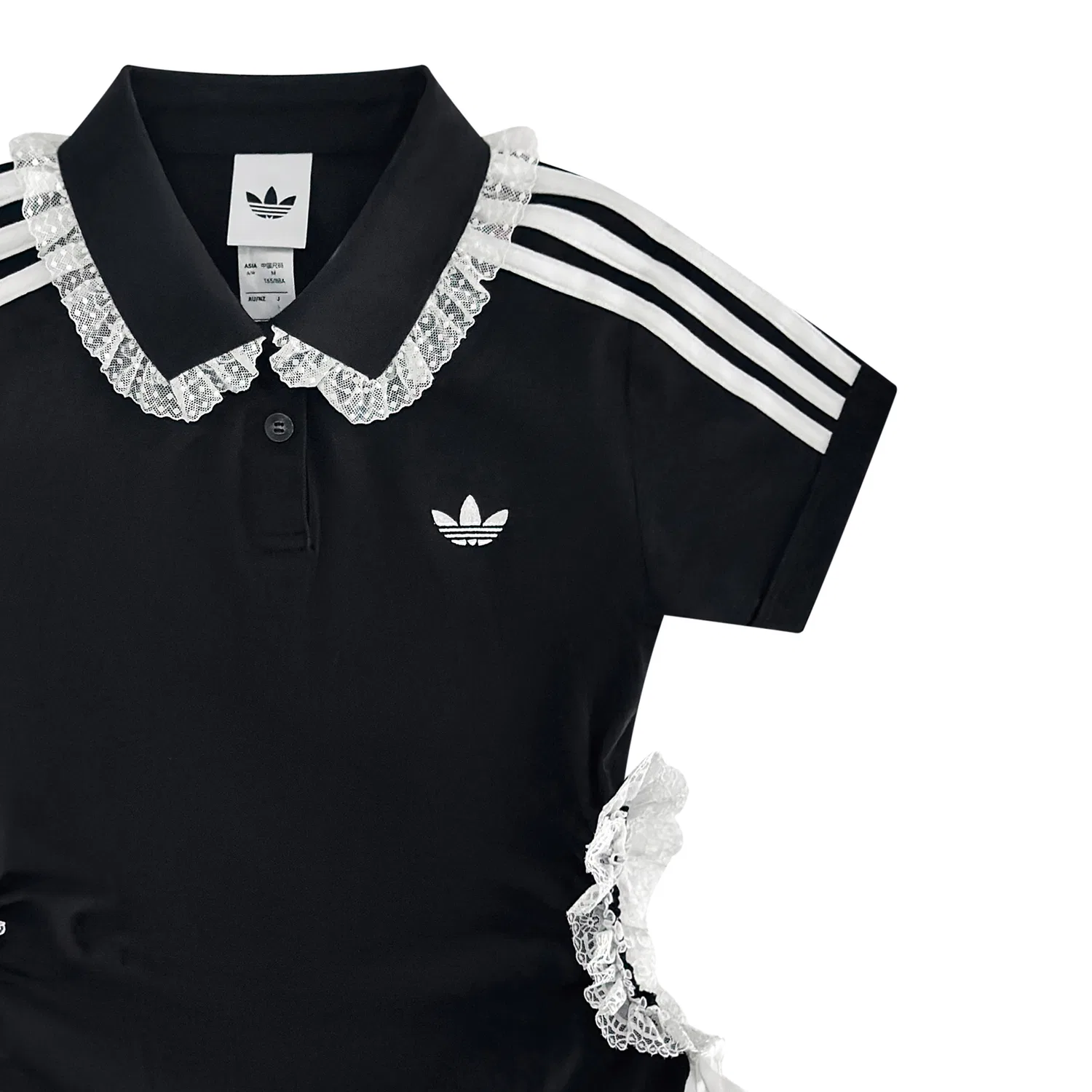 Женское поло Adidas Originals Peter Pan Collar Thin, Black — фото 4