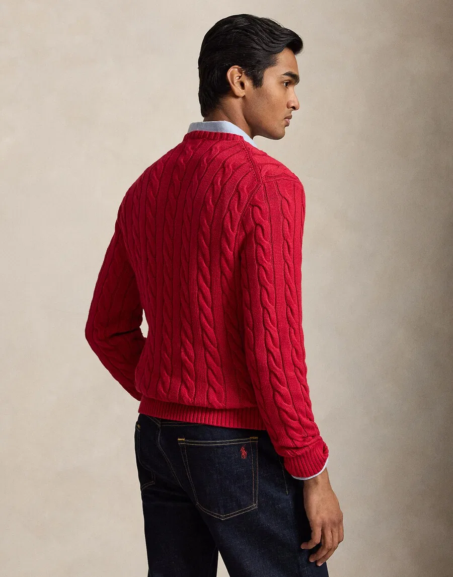 Свитер Polo Ralph Lauren Regular fit 'DRIVER' вишнево-красного цвета — фото 3