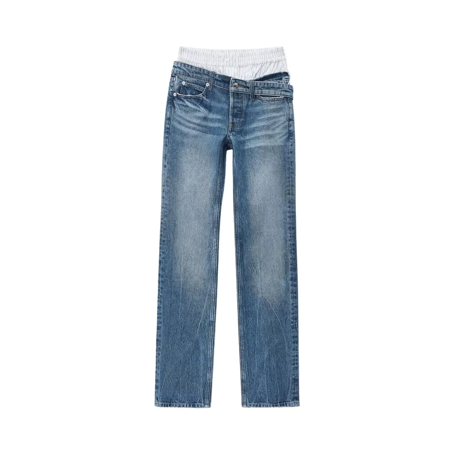Джинсы Alexander Wang Boxer And Drop Waistband Pre-Styled Slim, синий