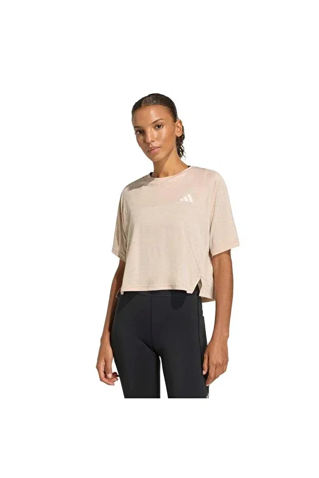 Женская футболка спортивная хлопковая Adidas, Beige