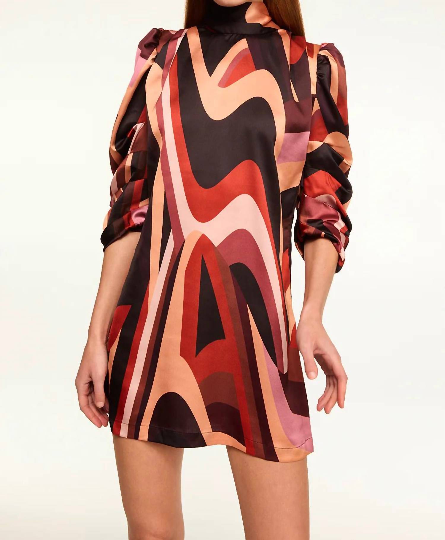 

Платье Келли из атласа в полоску каньона Misa Los Angeles, цвет canyon stripe satin