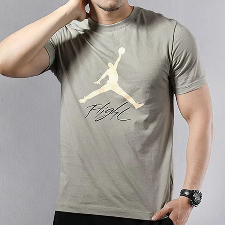 Футболка баскетбольная с коротким рукавом Air Jumpman Flight Jordan, серая — фото 4