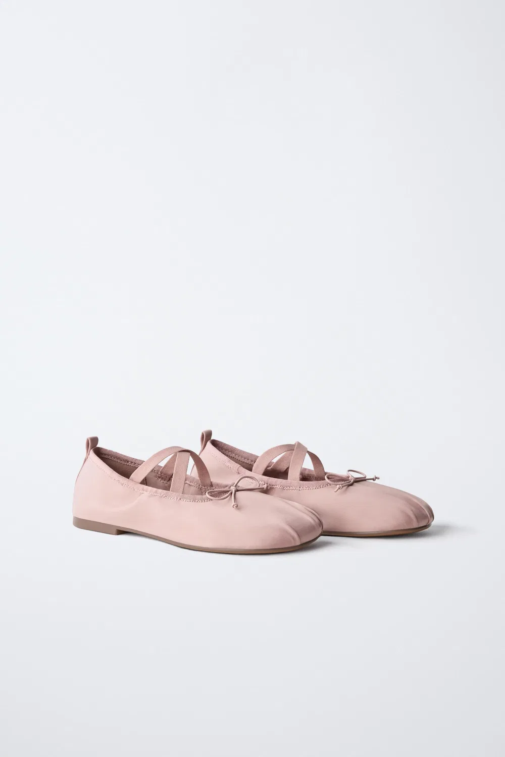 Атласные балетки ZARA, Pink — фото 2