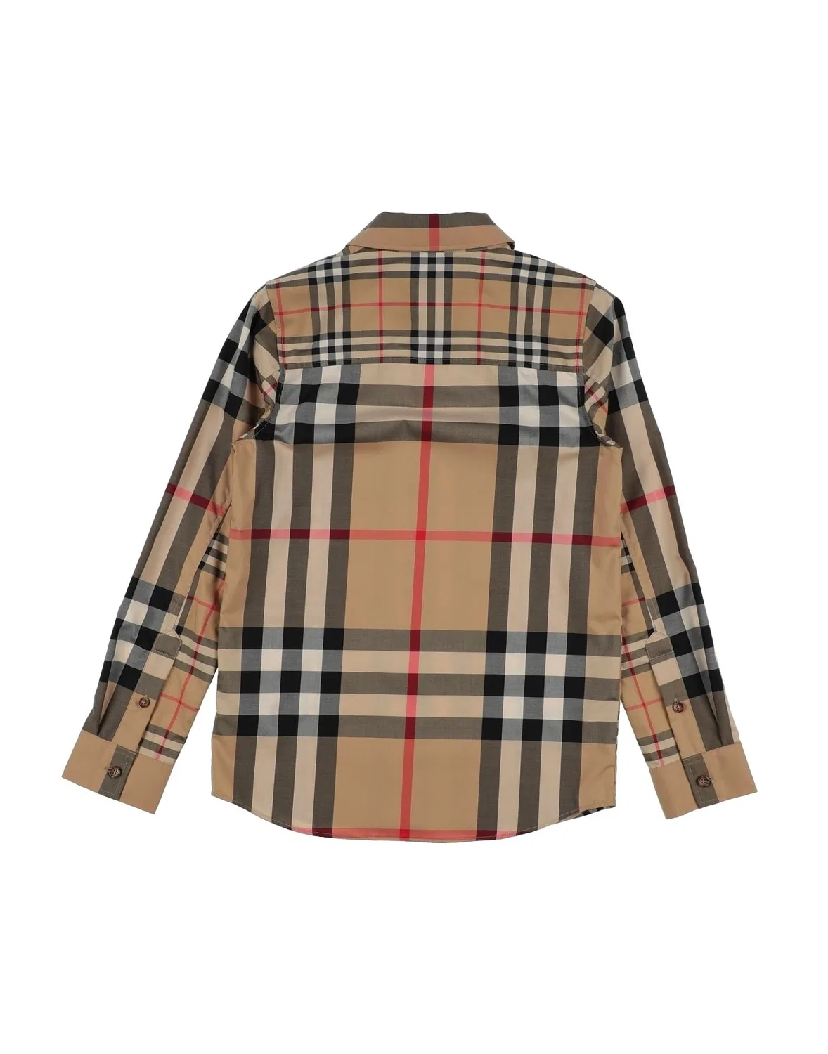 Детская рубашка с длинным рукавом Burberry, бежевый — фото 2