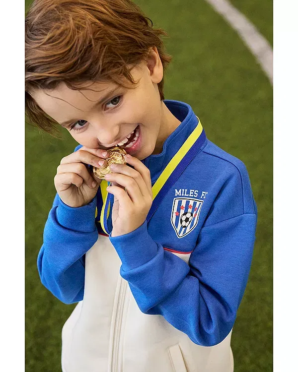 Детская толстовка для мальчиков с принтом Miles FC Miles The Label, Royal — фото 2
