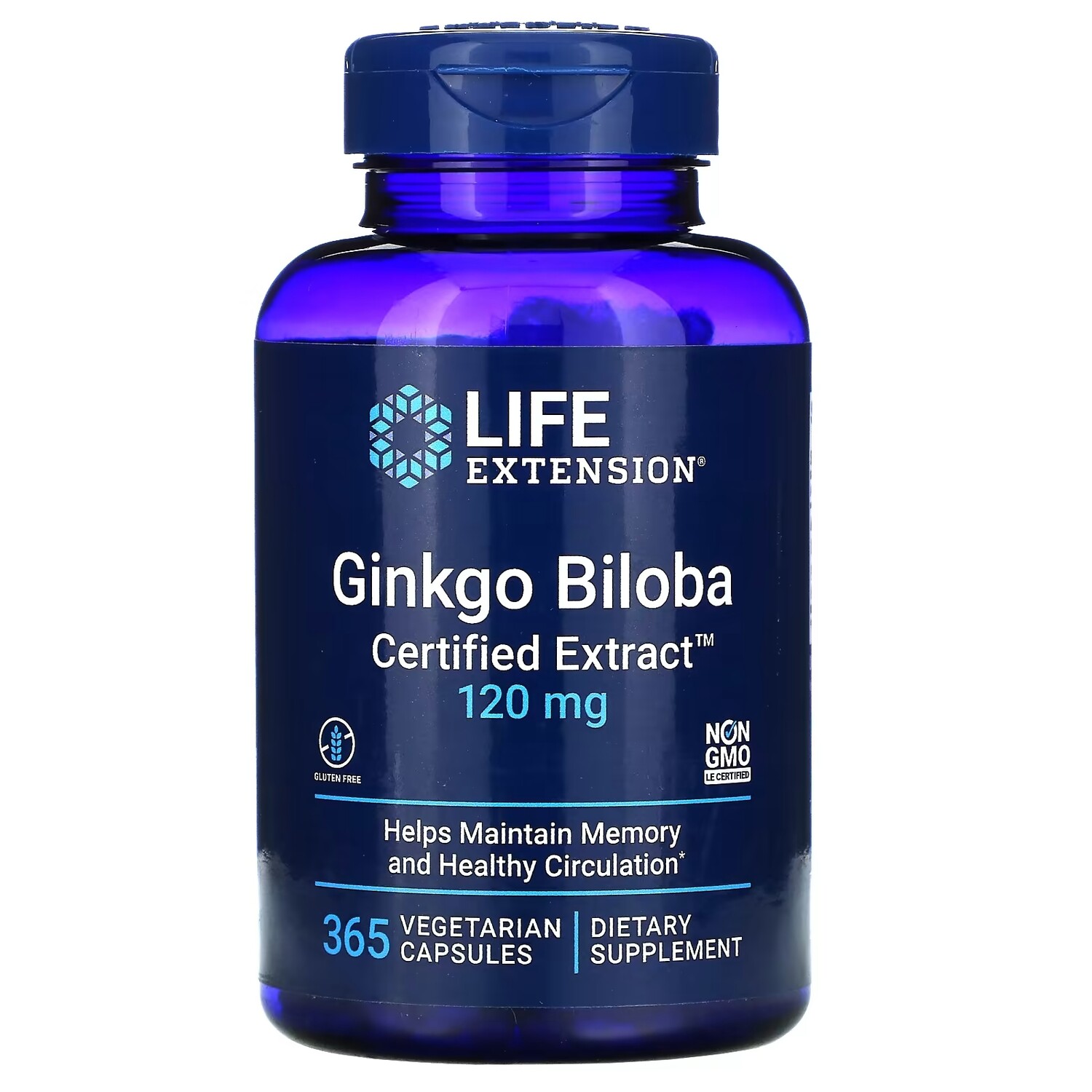 

Добавка Life Extension Ginkgo Biloba Certified Extract, 365 вегетарианских капсул