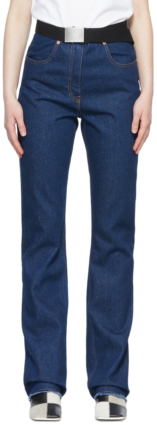 

Синие джинсы с поясом MM6 Maison Margiela