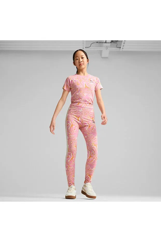 Детские леггинсы с принтом Lava Land Leggings Puma, Pink — фото 3