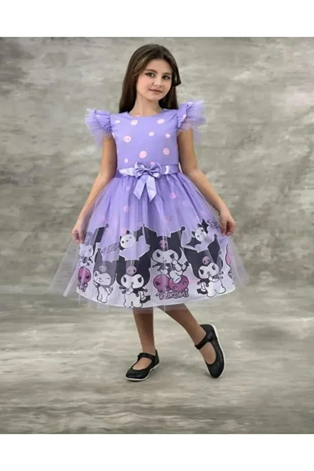 Детское платье из тюля с принтом Milays Life Home Collection, Purple