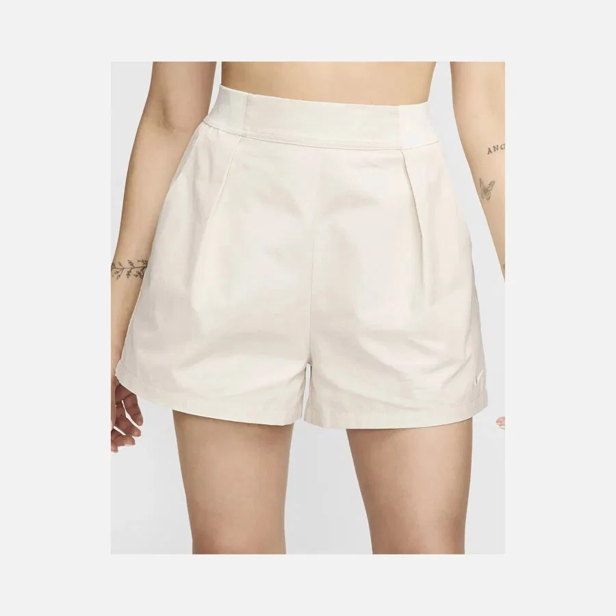 Спортивные шорты с высокой посадкой из 100% хлопка Nike NSW Collection 3" Trouser Short, Бежевый — фото 3