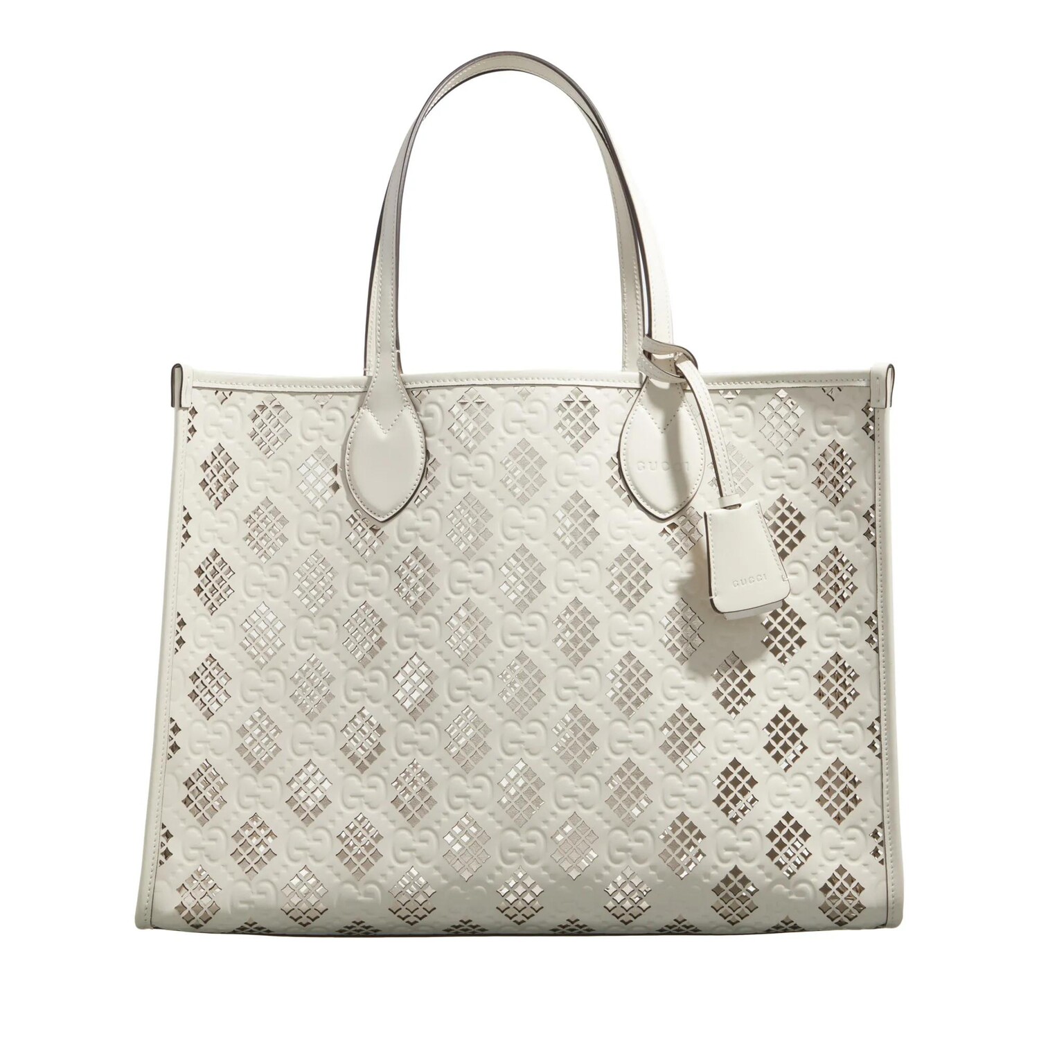 

Кожаная сумка тоут gg с лазерной резкой mystic Gucci, бежевый