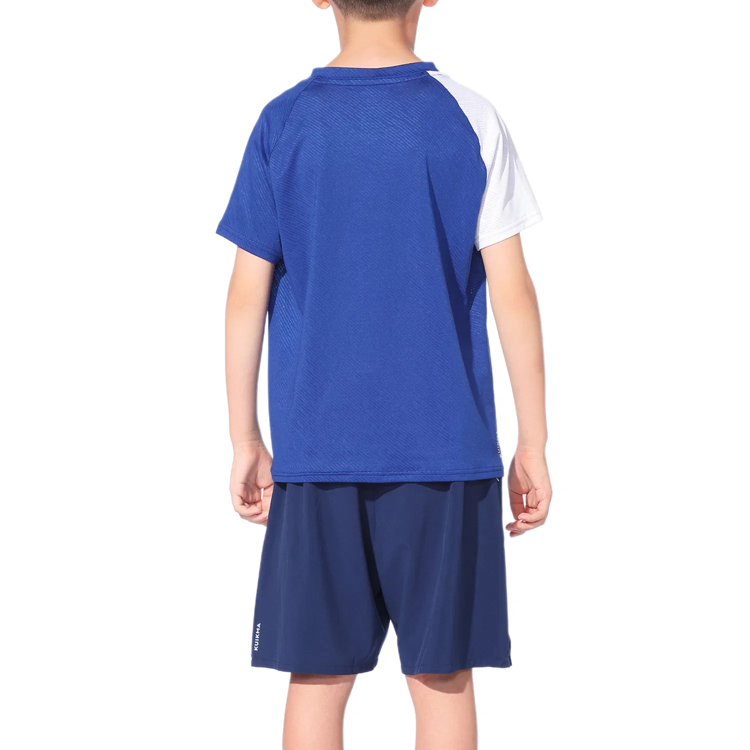 Детская футболка для бадминтона с принтом Badminton T Shirt DECATHLON, Dark Indigo/Royal Blue/Snow — фото 3