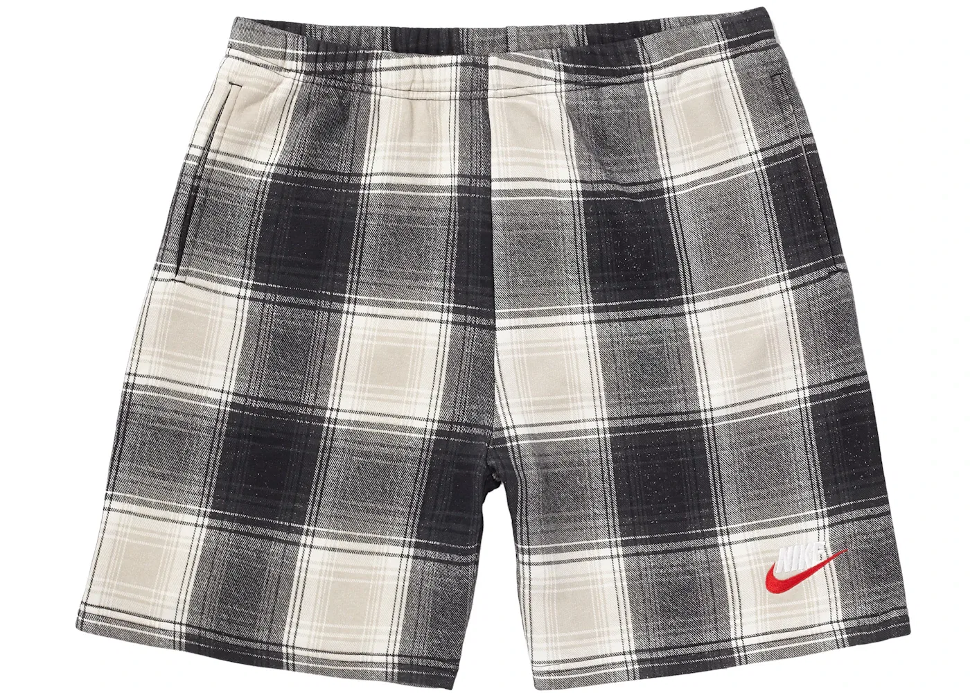 Мужские шорты в клетку Supreme Nike Plaid Sweatshort, Black