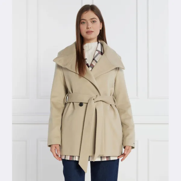 Пальто DB с поясом и добавлением шерсти Tommy Hilfiger, бежевый — фото 2