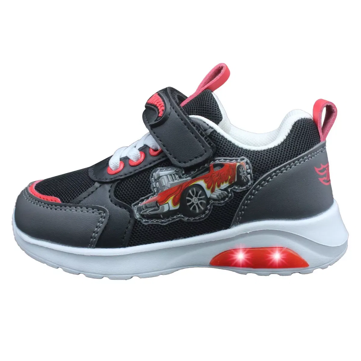 Детские кроссовки для мальчиков со светодиодной подсветкой Hot Wheels WOMENS FOOTWEAR, Black — фото 4