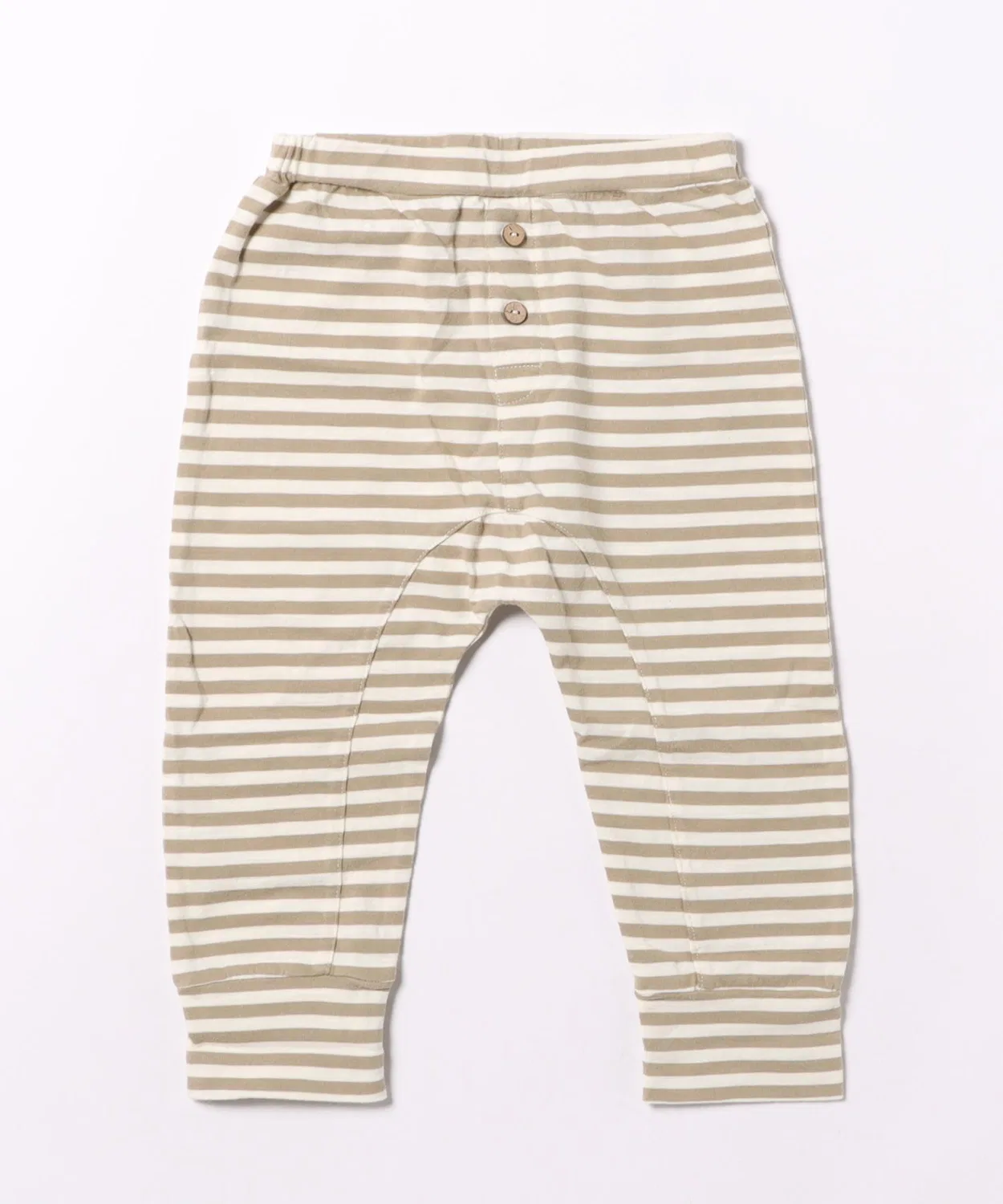 Детские штаны с пуговицами Fern Stripe Rylee + Cru, Белый/Зеленый