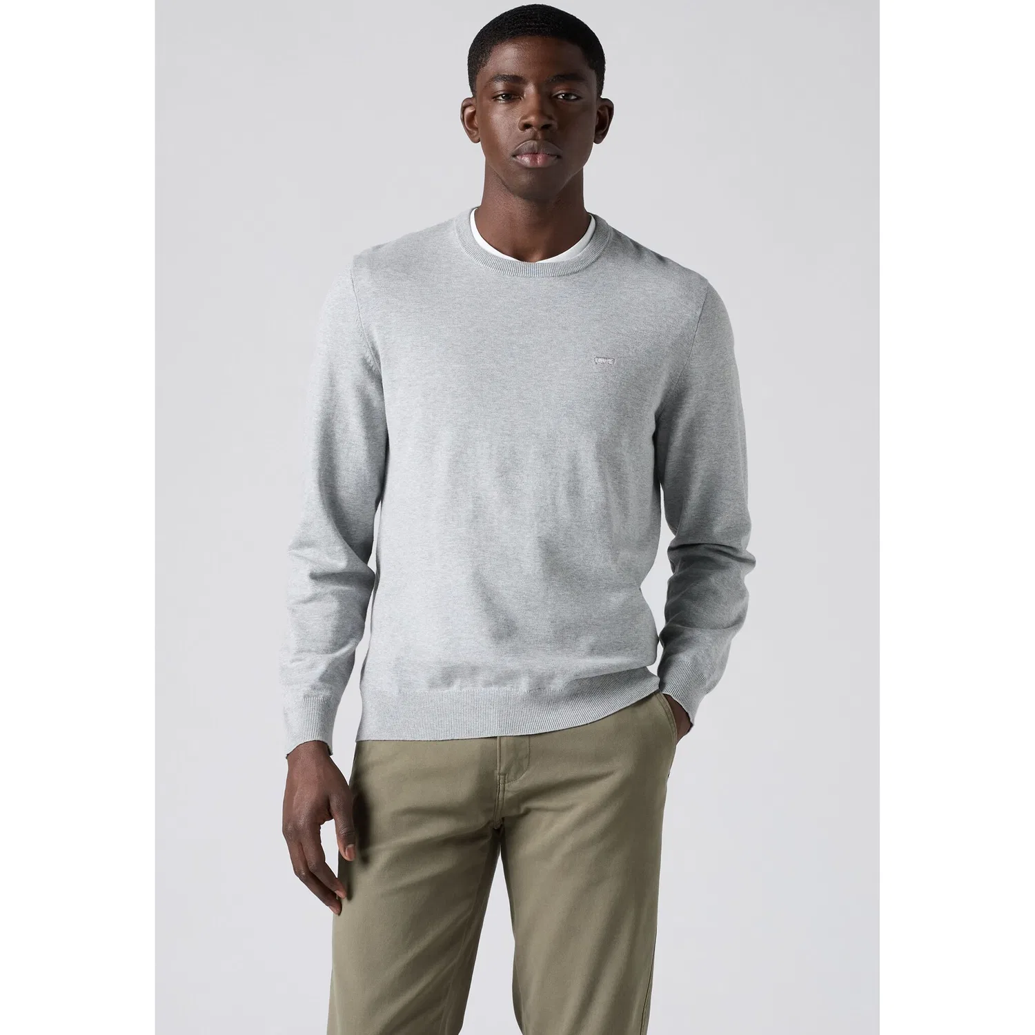 Мужской джемпер с круглым вырезом легкий Levi's, Mid Tone Grey Heather