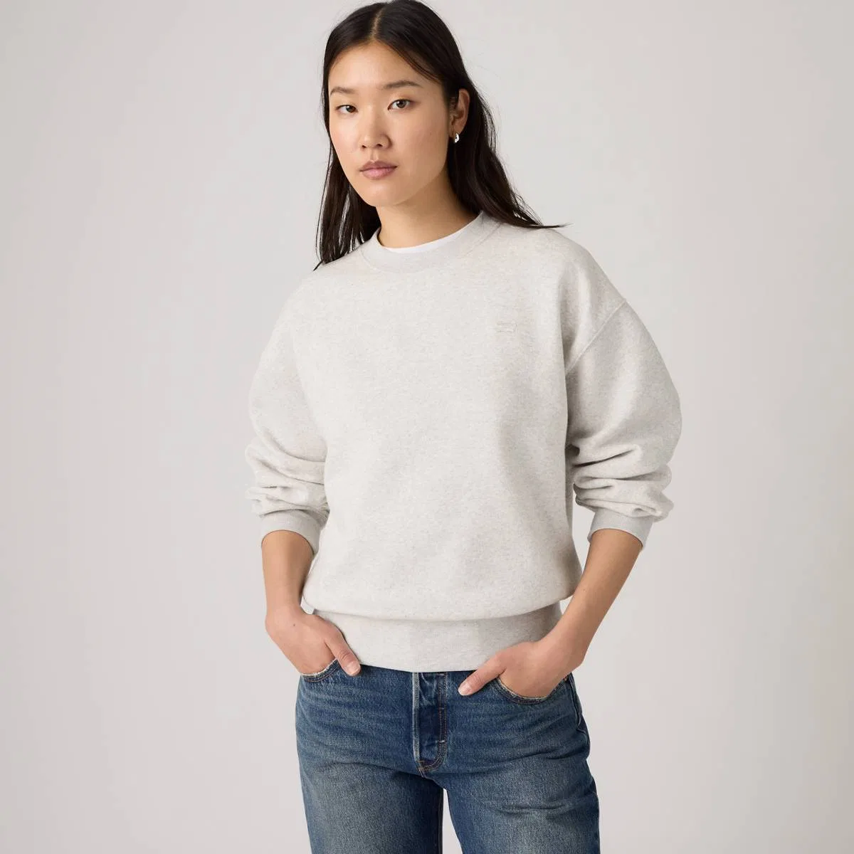 Повседневная толстовка с круглым вырезом Levi's, Frosty Grey Heather - Grey