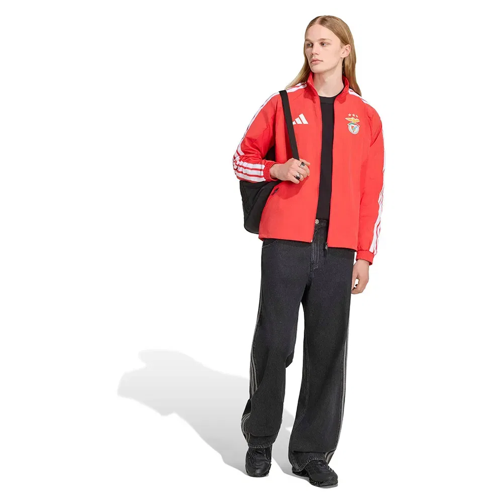 Мужская куртка с воротником-стойкой Benfica Home Anthem Adidas, Red — фото 4