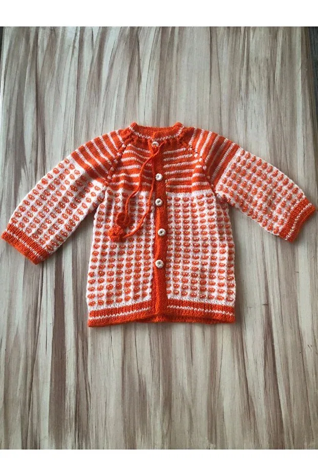 Детский кардиган для новорожденных ручной вязки Mor Tirtil, Orange