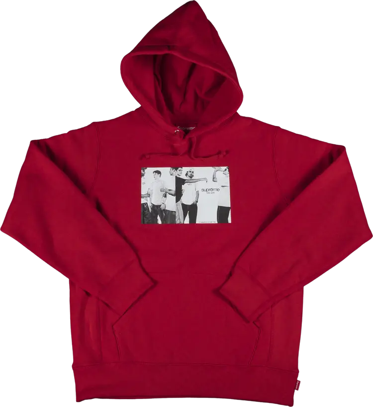 Толстовка Supreme Classic Ad Hooded Sweatshirt 'Red', красный — фото 2