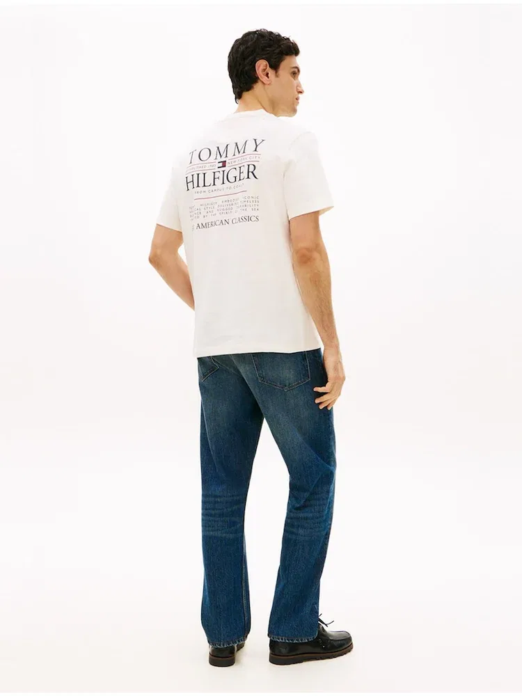 Футболка с принтом Heritage Text TOMMY HILFIGER, Ivory — фото 3