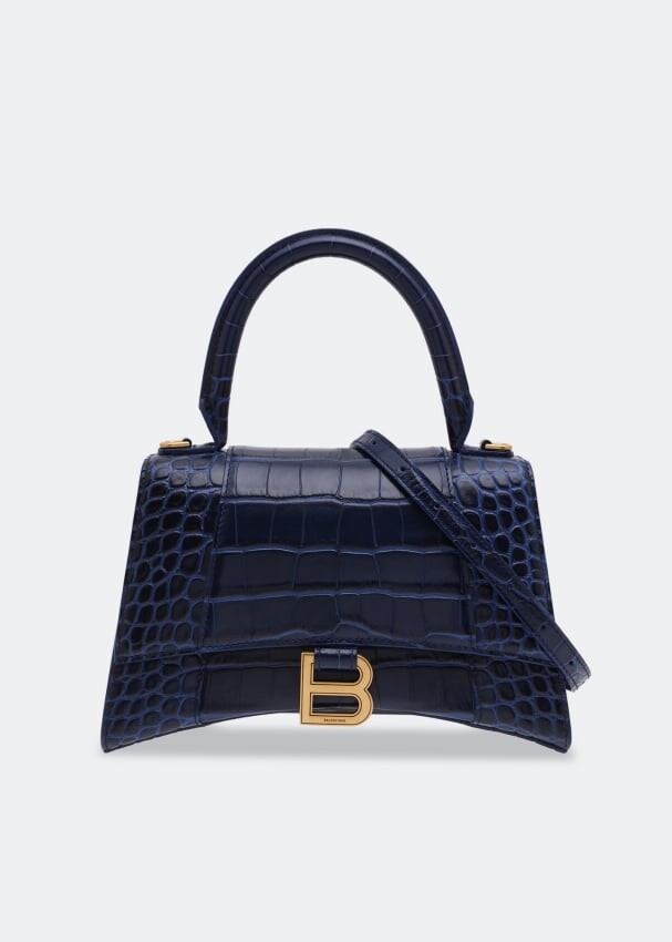 

Сумка BALENCIAGA Hourglass S top-handle bag, синий