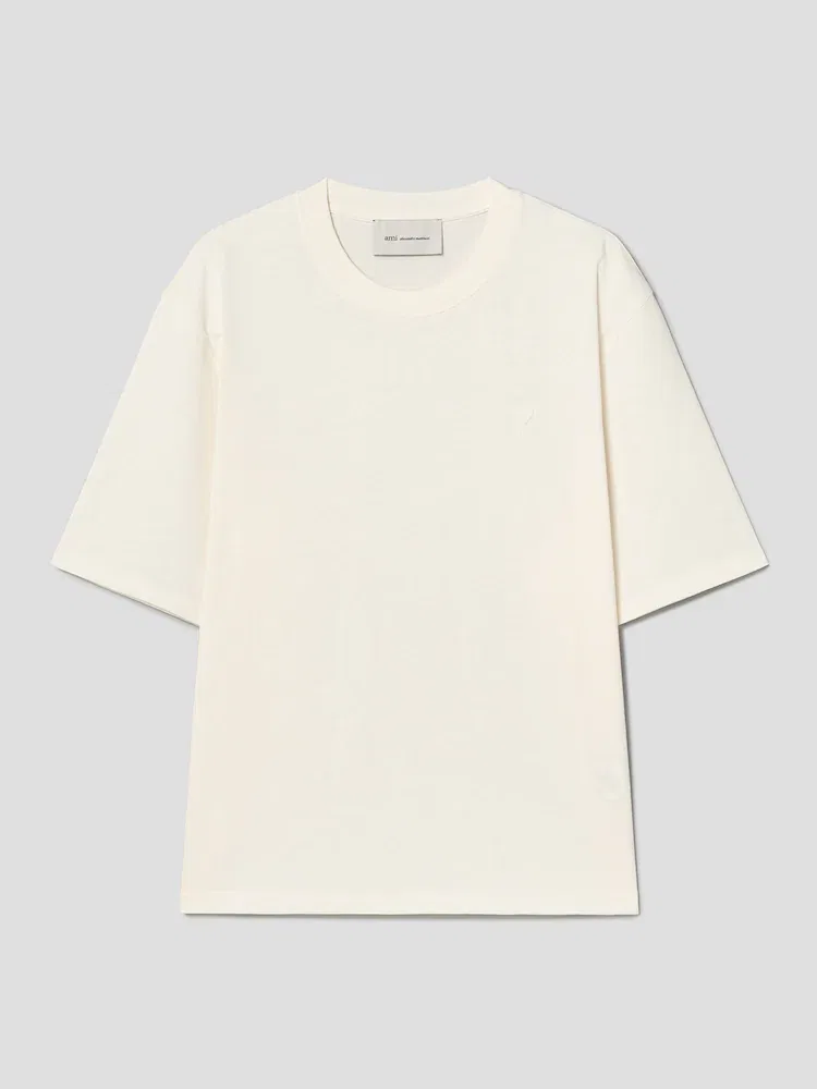 Футболка с эмбоссированным сердцем Ami De Coeur AMI PARIS, White