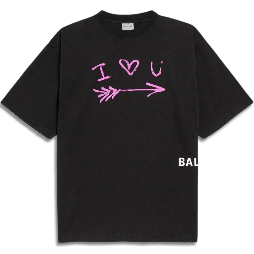Мужская футболка с круглым вырезом Balenciaga, Black