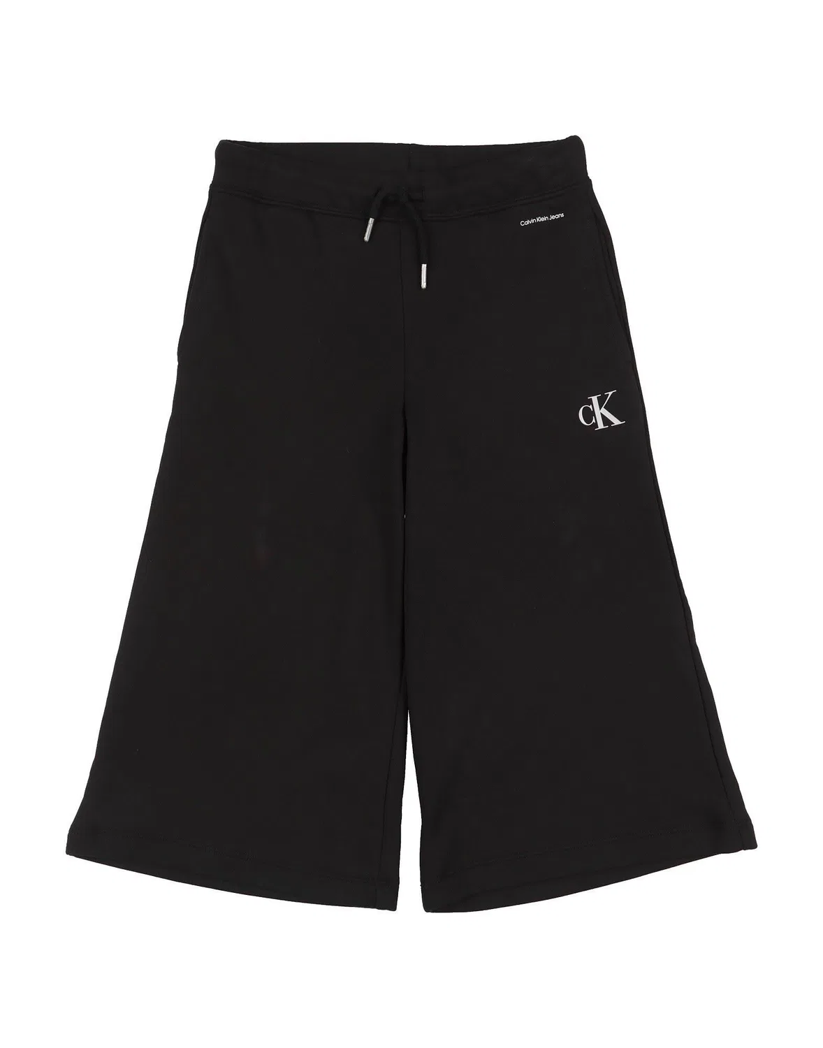 Детские брюки для девочек из хлопка с логотипом Calvin Klein, черный