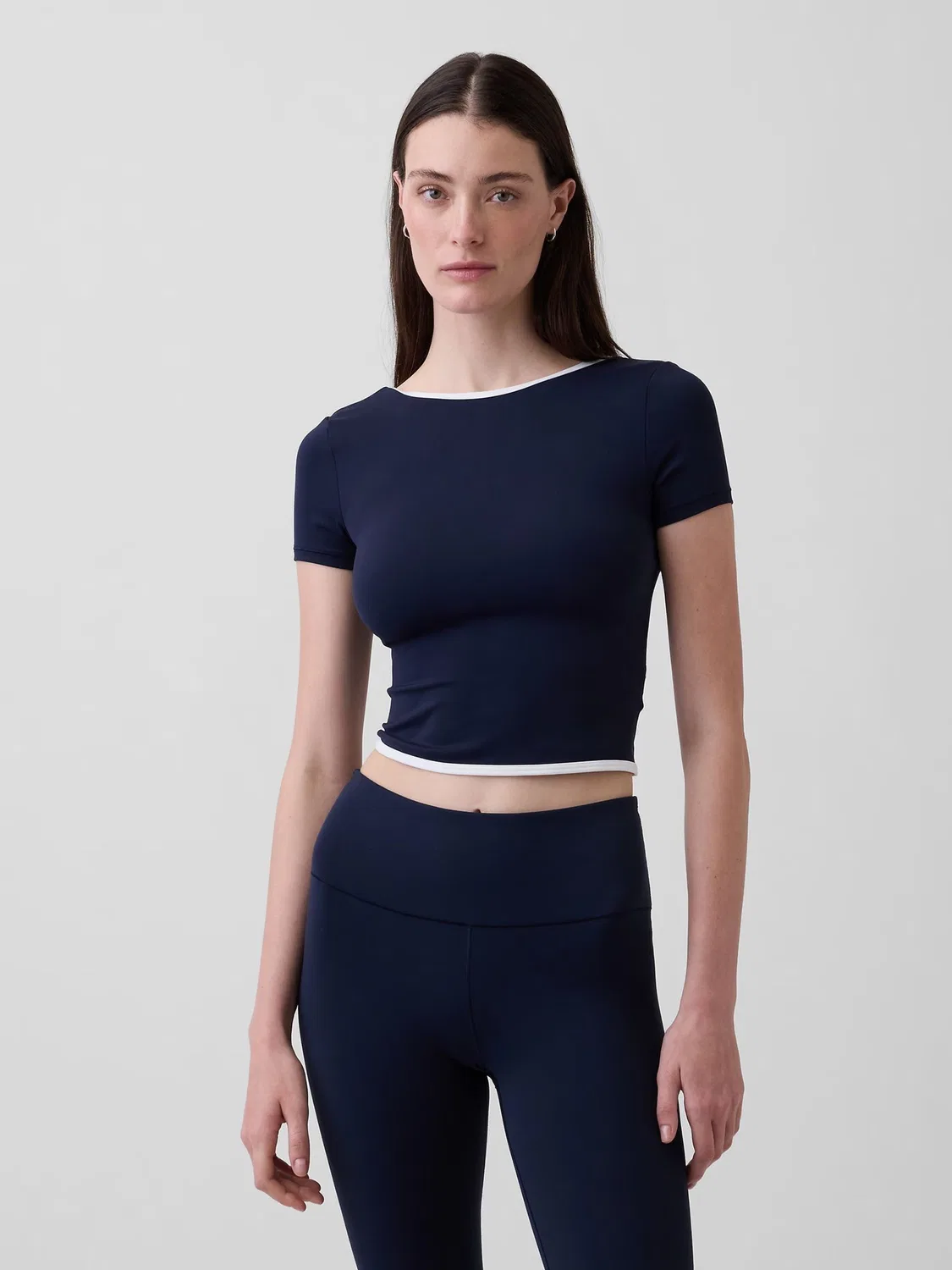 Топ, реверсивный, Smooth Reversible Wrap Crop Gap, черный