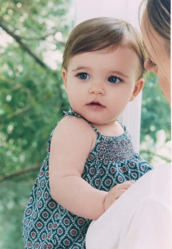 Детское платье Mango Kids, бирюзовый
