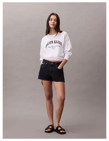 Женский свитшот с логотипом колледжа Calvin Klein, White